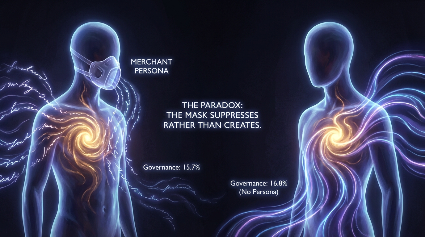 The Muzzle Effect — Persona suppresses rather than creates